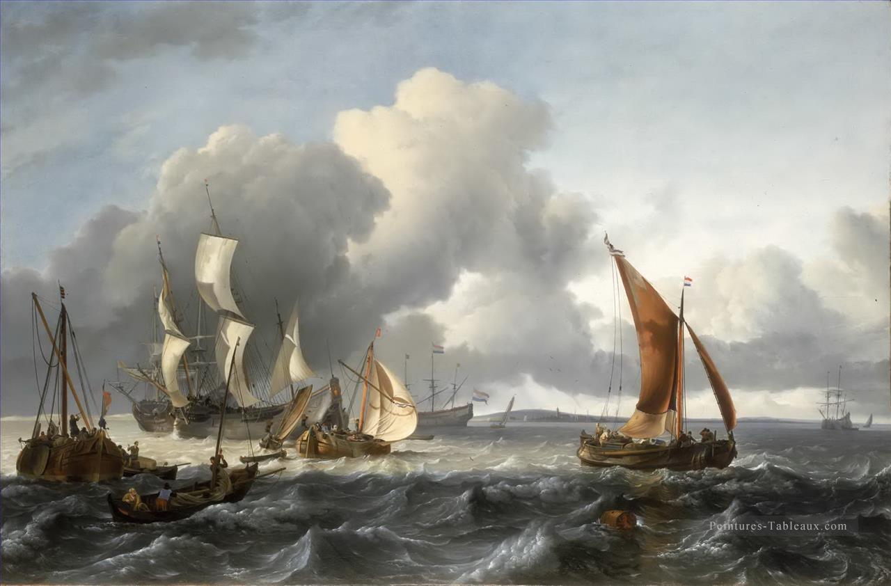 l’ancrage de la marine marchande dans le texel et oude schild au nord ouest Peintures à l'huile